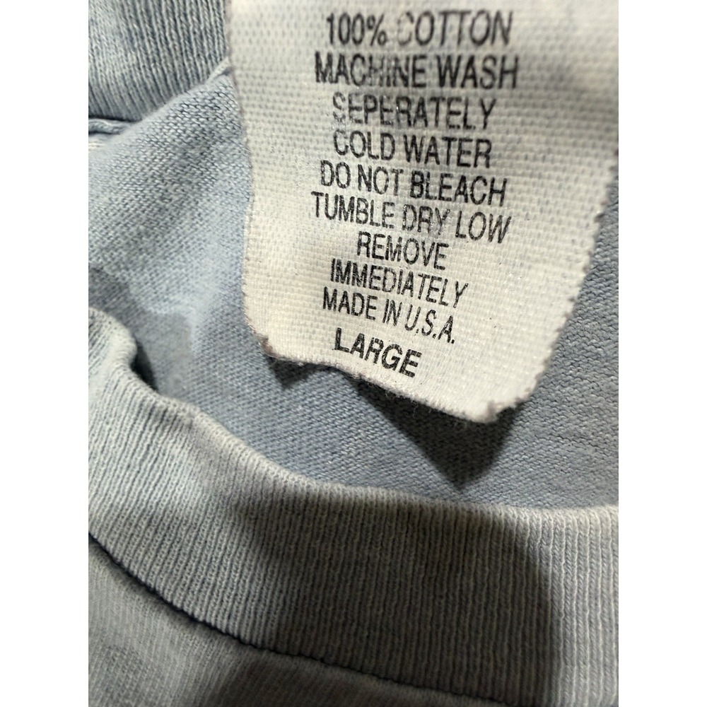 Harley Davidson Eagle Blue Acid Wash Tee Size L Grand Prairie Texas Made in USA - Picture 8 of 9